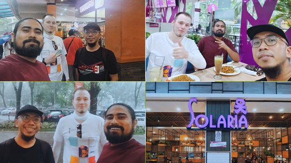 Taufiq, Petr, and Lutfi at Solaria